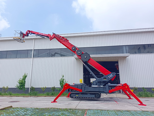 Aerial work platform operating on a complex construction site